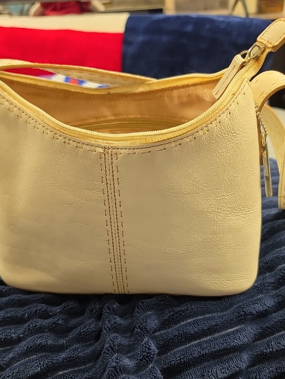 Fossil Pale Yellow Shoulder Bag with Top Zip